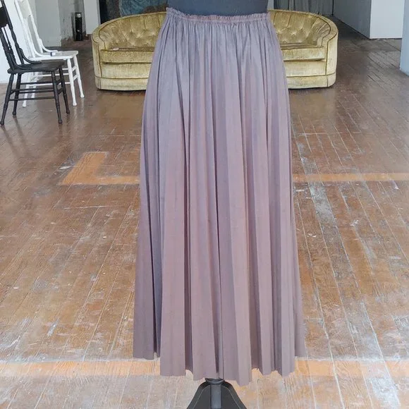 Anthropologie Moon River brown pleated midi skirt - Picture 7 of 8
